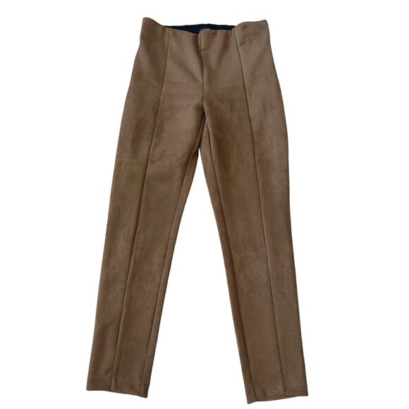 ANN TAYLOR LOFT Brown Faux Suede Leggings Pants Size 6 - Picture 1 of 6
